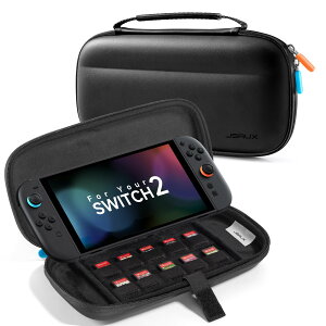 �y���������zJSAUX �X�����L�������O�P�[�X Nintendo Switch 2 (2025) �Ή��A10���̃Q�[���J�[�h���[�X���b�g�t�� �|�[�^�u���X�C�b�`2�P�[�X�A���s�E���[�p�̕ی�n�[�h�V�F�� BG0119�i�u���b�N�E�X