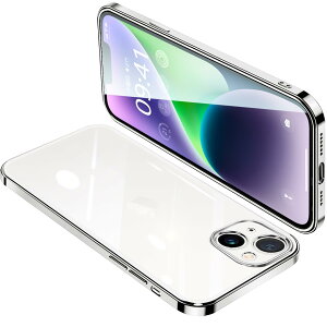 �y���������ziPhone14 Plus �P�[�X �N���A �A�C�t�H��14Plus �J�o�[ ���� �X�}�z�P�[�X �ϏՌ� �y�� ���b�L���H TPU ���^ �X�g���b�v�z�[���t�� ����~�� �����h�~ 6.7�C���`�i�V���o�[�j