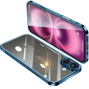 �y���������ziPhone16 Plus �P�[�X �N���A �A�C�t�H��16Plus �J�o�[ ���� �X�}�z�P�[�X �ϏՌ� �y�� ���b�L���H TPU ���^ �X�g���b�v�z�[���t�� ����~�� �����h�~ 6.7�C���`�i�u���[�j