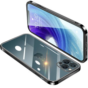 �y���������ziPhone12 Pro Max �P�[�X �N���A �A�C�t�H��12ProMax �J�o�[ ���� �X�}�z�P�[�X �ϏՌ� �y�� ���b�L���H TPU ���^ �X�g���b�v�z�[���t�� ����~�� �����h�~�i�u���b�N�j