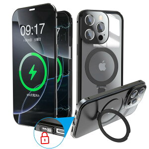 �y���������z�y�`�^�j�E����p�F&��̌^�����Y&�B���X�^���h�zsmhokesu iPhone 15 Pro �p�K���X�P�[�X MagSafe�Ή� ���@�\�B���X�^���h�E�c�����Ή� 360°�S�ʕی�E�����K���X �����O�t�� ���� ���