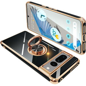 �y���������zGoogle Pixel7 Pro �P�[�X �����O�t�� �O�[�O�� �s�N�Z�� 7Pro �����O �J�o�[ �ϏՌ� TPU ���b�L���H 360°��] �X�^���h�@�\ �ԍڃz���_�[ �X�g���b�v�z�[���t���i�u���b�N�j