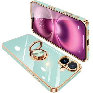 �y���������ziPhone16 Plus �P�[�X �����O�t�� �A�C�t�H��16Plus �����O �J�o�[ �ϏՌ� TPU 360°��] �X�^���h�@�\ ���b�L���H �ԍڃz���_�[ �X�g���b�v�z�[���t�� 6.7�C���`�i���C�g�V�A���j