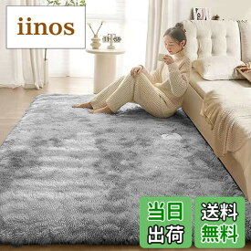 【送料無料】ラグマット カーペット ラグ 洗える シャギーラグ HOSUR 120x160cm 滑り止め付き 長方形 北欧 絨毯 低反発 ふわふわ 厚手 洗えるラグ オールシーズン(ライトグレー)