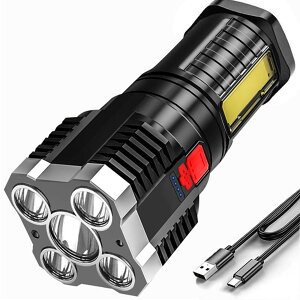 �y���������zISEFUJI �n���h���C�g �����d�� ���� �h�� ���^ �y�� LED 5�� COB��Ɠ� 3���[�h USB �[�d�� �g�� �h�� �Ɩ� �莝�� ���C�g �������x (�V���o�[)