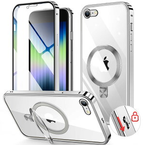 �y���������zHGUTREY�y�X�^���h�@�\�t���E�A�N�V�����{�^���z iPhone SE3 �p �P�[�X ��3���� 2022 iPhone SE2 �J�o�[ ��2���� �N���A ���b�N�t���yCD�����O�EMagSafe�Ή��z 9H�����K���X PC�w�� ���� �X�g