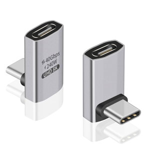�y���������zDuttek USB Type-c �ϊ��A�_�v�^�[L���^�AUSB C �R�l�N�^ L���A240W PD�}���[�d40Gbps Thunderbolt �T�|�[�g8K�r�f�I�^�C�vC�I�X���X�A�_�v�^�[240W�d�͋����Ή��A�m�[�g�p�\�R���A�^�u���b�g