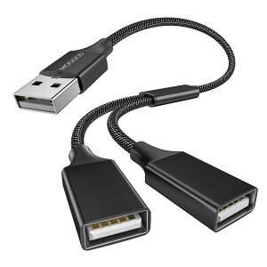 �y���������zMOGOOD USB����� USB�X�v���b�^Y�P�[�u�� 1�i2�o�A�_�v�^�[�d/�f�[�^�`���̂��߂̃_�u��USB 2.0�d���P�[�u���g���_�u��USB�|�[�g�g���n�u�m�[�g�p�\�R��/Mac/�����Ԃ̂��߂̒ǉ��}��