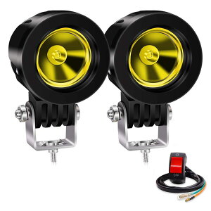 �y���������zAoling LED���[�N���C�g ��Ɠ� ���^ �o�C�N�p�t�H�O�����v �X�|�b�g���C�g 12V 24V �X�C�b�`�t �t�H�[�N���t�g �I�[�g�o�C�t�H�O���C�g �ԗp�ėpLED�⏕�� �O�Ɠ� 2�Z�b�g (��)