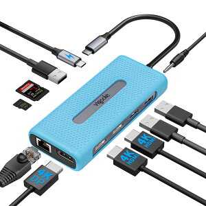 �y���������zvigoole USB C �n�u 11-in-1 �g���v���f�B�X�v���CUSB Type C �n�uHDMI �h�b�L���O�X�e�[�V���� �ϊ��A�_�v�^2�i�f���A���jHDMI 4K HDMI, Display �|�[�g, PD 100W �}���[�d�|�[�g, 1Gbps �C�[�T�l�b