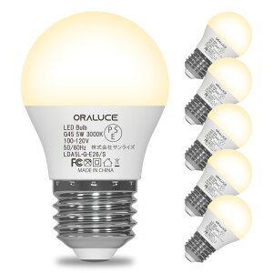 �y���������zORALUCE LED�d�� E26���� 40W���� �d���F 3000k 5W 450lm 220�x�L�z�� �����F ���^�d�� �����Ή� �����s�� PSE�F�� 6��