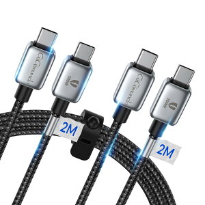 �y���������zGiGimundo USB C �P�[�u��PD�Ή�100W/5A ���}���[�d �����f�[�^�]�� �f���h�~Samsung Galaxy MacBook Air Pro iPad Pro Mini Xiaomi OPPO Huawei Sony Xperia Google Pixel��Type-C�@��Ή� (100W 2m+2m)