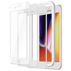 �y���������zJETech iPhone se3/iPhone se2/iPhone 8/7 (4.7�C���`�p) �S�ʕی�t�B���� �����K���X�t�B���� ���� �K�C�h�g�t�� �P�[�X�Ɋ��Ȃ� HD�N���A 3���Z�b�g (�z���C�g)