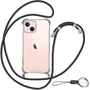 �y���������zOJBSEN iPhone13�P�[�X �����ӂ���13�P�[�X [�X�g���b�v2��t��] ���߉\�� �V�����_�[ ������ ��|�� �R�t�� �X�}�z�P�[�X �A�C�z��13 ���^ ���� PC + �y�� �V���R�� TPU�o���p�[ �X�g