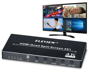 �y���������zELEVIEW HDMI ��ʕ����ؑ֊� �}���`�r���[���[ 4����1�o�� 4�����\��(PBP) HDMI�X�C�b�`���[ �V�[�����X �u���ɐ؂�ւ� �����ŉ�ʐ؂�ւ� ���C�u�z�M��Web��c�E���ƁE�C�x���g��
