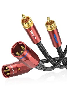�y���������zSOUNDFAM RCA XLR�ϊ� �P�[�u�� 1.5M,2XLR(�I�X)-2RCA(�I�X)�ϊ��P�[�u���v���~�A���E�A���o�����X �}�C�N�P�[�u���݊�������CD�v���[���[/�X�s�[�J�[/�L���p�V�^/�A���v-�o�[�K���f�B