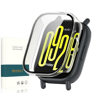 �y���������zPRODELI For Redmi Watch 5 Lite ��p �P�[�X+�K���X�t�C���� PC+�K���X �����x ��̌^�J�o�[ ���t���ȒP �y�� �����ߗ� �L�Y�h�~ redmi watch 5 lite �p �ی�J�o�[�i�����j