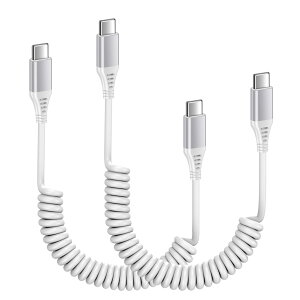 �y���������zViviber pd�P�[�u�� �^�C�vc �R�C���P�[�u�� usb�P�[�u�� �J�[�� type-c �ԗp �[�d�P�[�u�� 20W/PD�}���[�d�Ή� �L�k���R�i0.3M����1.8M�܂�) 2�{�Z�b�g �� �g�� �P�[�u�� �L�k iphone16/15 �X