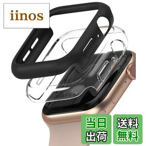 yzyRingkezApple Watch 6 / 5 / 4 / SE / SE2 40mm P[X SLIM PC ω ϏՌ ^ Ռz یP[X AbvEHb` 6 / 5 / 4 / SE / SE2 40mm X}[gEHb` XP[X - Clear & Black 