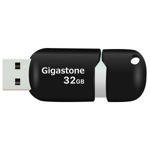 �y���������zGigastone V10 32GB USB������ USB 2.0 �L���b�v���X �^�C�v �X���C�h�� �u���b�N