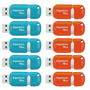 �y���������zGigastone V10 16GB USB������ USB2.0 10�Z�b�g �L���b�v���X �X���C�h�� �� �I�����W