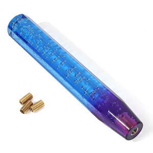 【送料無料】Life Palette 汎用 クリスタルシフトノブ バブル ロング 八角 300mm 気泡入り アダプター3種付き グラデーション ブルー パープル 青 紫