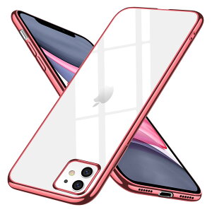 【送料無料】iPhone 11 ケース クリア スリム tpu 透明 ストラップホール付き 耐衝撃 薄型 シリコン Qi充電対応 メッキ加工 軽量 一体型 6.1インチ 人気 アイフォン 11 カバー ローズゴールド