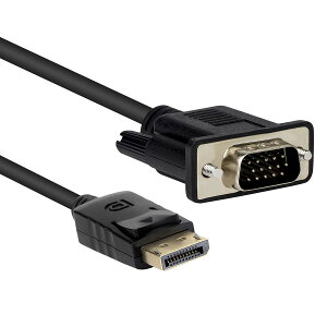 【送料無料】DisplayPort VGA変換 ケーブル DP to VGA 変換ケーブル 1.8m 標準 DP-VGA ケーブル 1080P ディスプレイポート 変換 DP (オス) - VGA(オス)