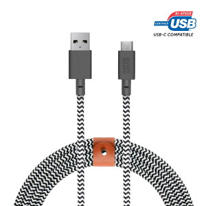 yzNATIVE UNIONilCeBujIjBelt Cable XL USB-C to USB-A 3m }[dP[u U[Xgbvt iPhone 16, Samsung Galaxy Z Fold 6, Flip 6, S24 Ultra, Pixel 9 Pro, iPad ProΉ (Zebra)