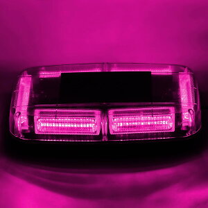 【送料無料】Marchfa 回転灯 点滅灯 LED警告灯 防水 12-24V対応 48LED 視認性 マグネット式 パープル/紫色