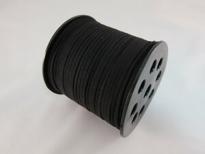 【送料無料】Tick Nick 合皮平革紐 幅3mm 100ヤード 約91m巻き ブラック 皮紐 革ひも / ネックレス アクセサリー ストラップ に