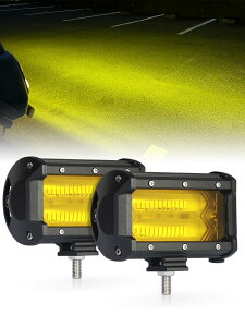 【送料無料】Chelhead LED作業灯 5インチ 高輝度4Dレンズ 72W イエロー光 フォグランプ 12V/24V対応 防水防塵 トラック 重機 建設機械 農業機械 ガレージライト デッキライト 集魚灯 SUV ATV UTV 車両用