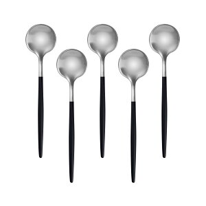 【送料無料】Easytoti コーヒースプーン ティースプーン 5本セット 13cm おしゃれ 可愛いスプーン 18-8ステンレス鋼製 つや消し コーヒー ティー デザート アイスクリーム等に適用 多色有り (シ