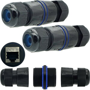 【送料無料】防水RJ45カプラー CTRICALVER 、シールドメス-メス 防水イーサネットカプラー 、lanケーブル 延長コネクタ、LANコネクタ、屋外LANケーブルコネクタ CAT.6E/CAT.6/CAT.5E/CAT.5 用、lanケーブ