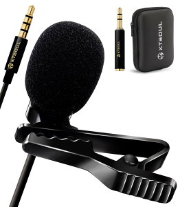 【送料無料】KTSOUL ピンマイク コンデンサーマイク pcマイク 収納ハードケース付き コンパクト軽量 クリア サウンド 動画撮影 音声収録 スマホマイク