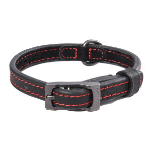 【送料無料】MOE 犬 首輪 犬の首輪 小型犬用 レザー 本革 首輪 5穴調整可能 首輪 おしゃれ 可愛い 首輪 ペット用品(S, ブラック)