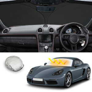 【送料無料】【CDEFG】2025新型 ポルシェ 3代目 サンシェード 車 Porsche 718ケイマン ケイマンS フロントサンシェード フロントガラス 日よけ 6層構造 遮光 断熱 UVカット 劣化防止 折りたたみ コ