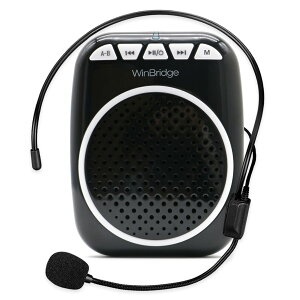【送料無料】W WINBRIDGE 拡声器 ハンズフリー拡声器 小型 ポータブル拡声器 有線ヘッドマイク付き USBドライバ/TFカード対応 イベント 会議 店頭販売 観光ガイドなどに最適 拡声器WB001