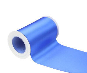 【送料無料】【IDECORRIBBONS】幅100mm 両面サテンリボン 長さ4.5m #350ロイヤルブルー