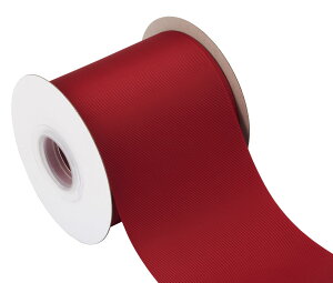 【送料無料】AVANAVA 幅100mm ポリエステル グログラン リボン 縦長22M #260.レッド