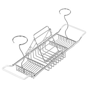 【送料無料】COZENTA バスタブトレー バスタブラック バステーブル スタンド付き 伸縮 61-85cm (シルバー)
