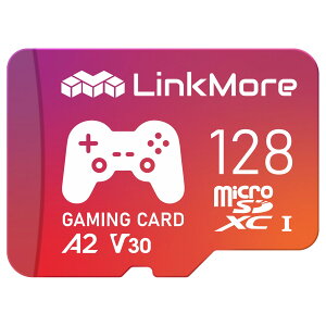 yzLinkMore XV23 PRO 128GB A2V30 MicroSDXC J[h SwitchΉ SDA_v^[tyǍő160MB/sz