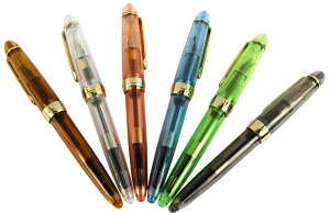 【送料無料】Gullor jinhao 992プラスチック万年筆ゴールデンクリップ、透明、6色、6PCS