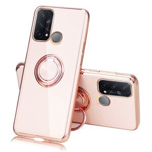 【送料無料】JOOBOY OPPO Reno5 A ケース reno 5a ケース リング付き メッキ加工 レンズ保護 tpu ソフト ストラップホール付き 耐衝撃 スリム おしゃれ スマホケース 携帯カバー オッポ リノ5 a メッキ