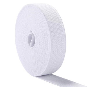 【送料無料】Copeflap 平ゴム 幅25mm x 長さ40m 織りゴム 幅広ゴム 服飾 替えゴム ごむひも 太い (白)