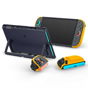 【送料無料】Spigen Switch2対応ケース ジョイコン取り外し可能 カバー キックスタンド対応 保護力 耐衝撃 ツートンカラー ナノポップ ACS09076(ブルーベリーネイビー)