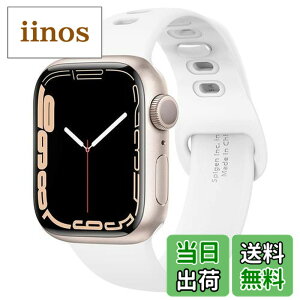 �y���������zSpigen Apple Watch �o���h 42/41/40mm �y Apple Watch 10 / 9 / 8 / 7 / SE2 / SE / 6 / 5 / 4 �Ή� �z ���������\ �ȒP���� ���ɂ₳���� �\�t�g�V���R�� �V���R���E�t�B�b�g 061MP25407 (�z���C�g)