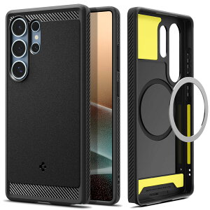 �y���������zSpigen Galaxy S25 Ultra �P�[�X Magfit�Ή� �ϏՌ� TPU �\�t�g �}�b�g �ČRMIL�K�i ���M�b�h�E�A�[�}�[�E�}�O�t�B�b�g ACS08951 (�}�b�g�E�u���b�N)