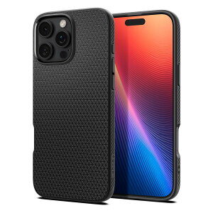 【送料無料】Spigen 【創業18年の技術力】iPhone 16 Pro ケース 米軍MIL規格 ストラップホール マット TPU バンパー 耐衝撃 リキッド・エア ACS08117 (マット・ブラック)