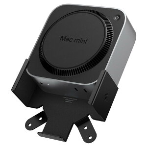 【送料無料】Spigen Apple Mac mini M4/M4 Pro(2024年モデル)対応マウント デスク下 モニター 付着可能 壁マウント VESA互換 スクラッチ防止 - LD205 AMP09226(ブラック)
